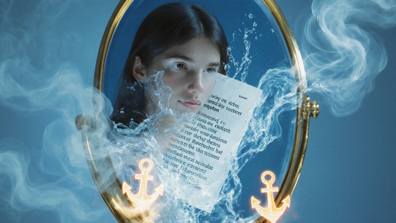 A student&#039;s reflection showing their essay text anchored by citations, while uncredited phrases fade away.