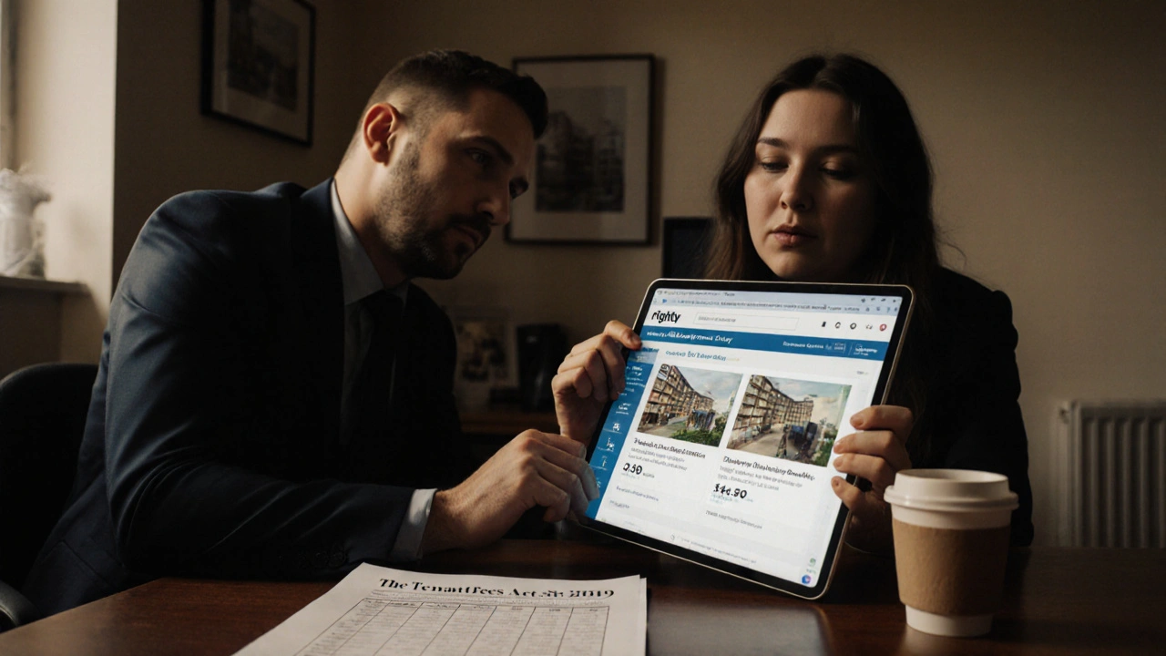 Student showing rental comparisons to a landlord during a negotiation.