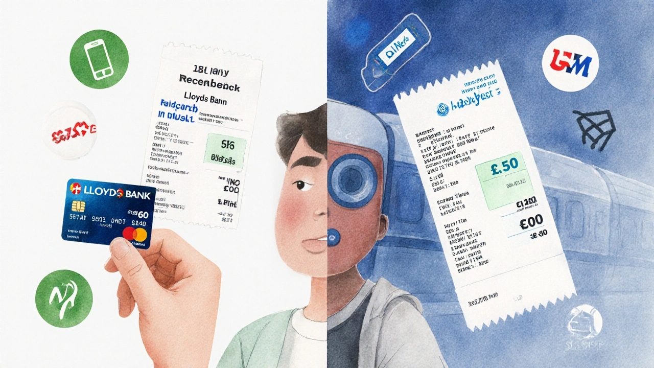 Student using railcard to save on train ticket with grocery cashback receipt nearby