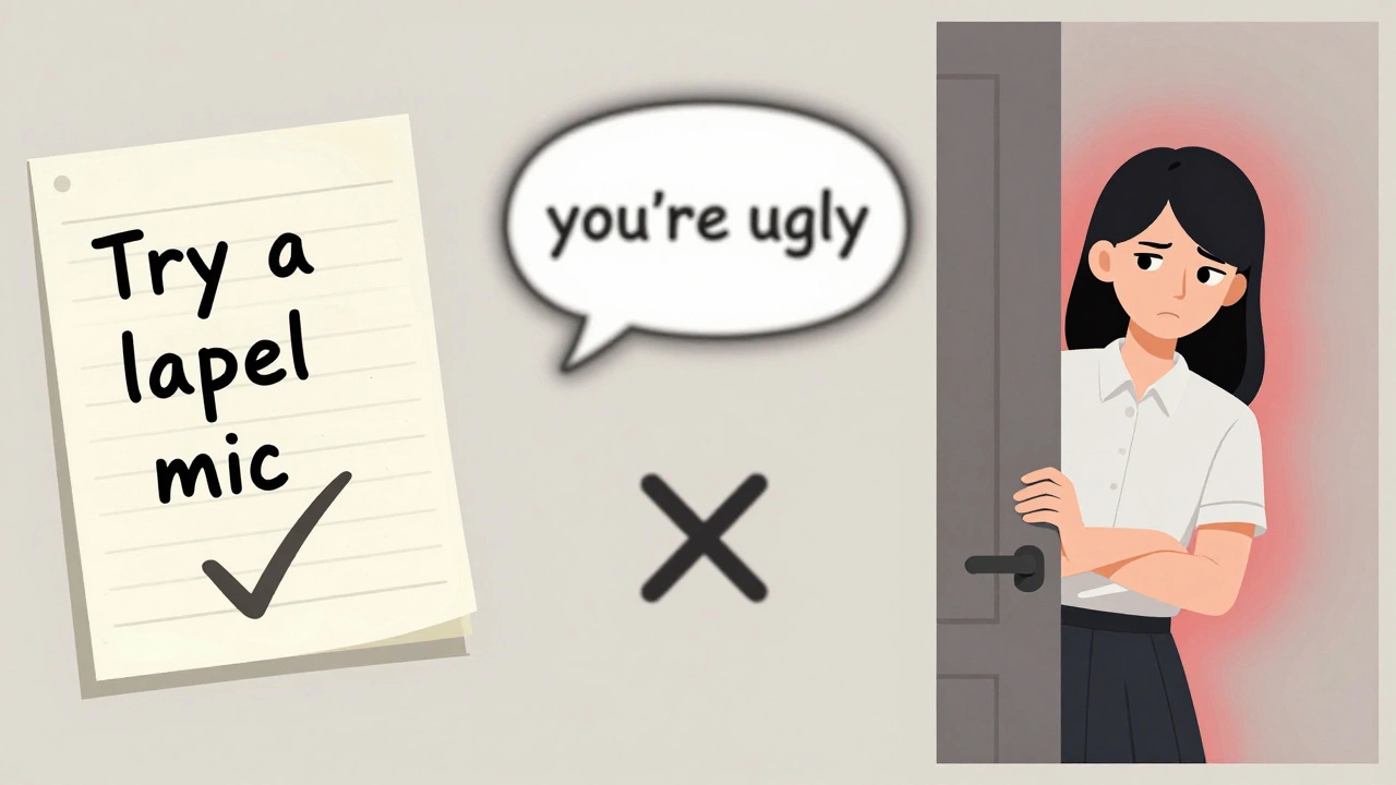 Three visual panels showing constructive feedback, anonymous hate, and envious rivalry as symbolic representations.