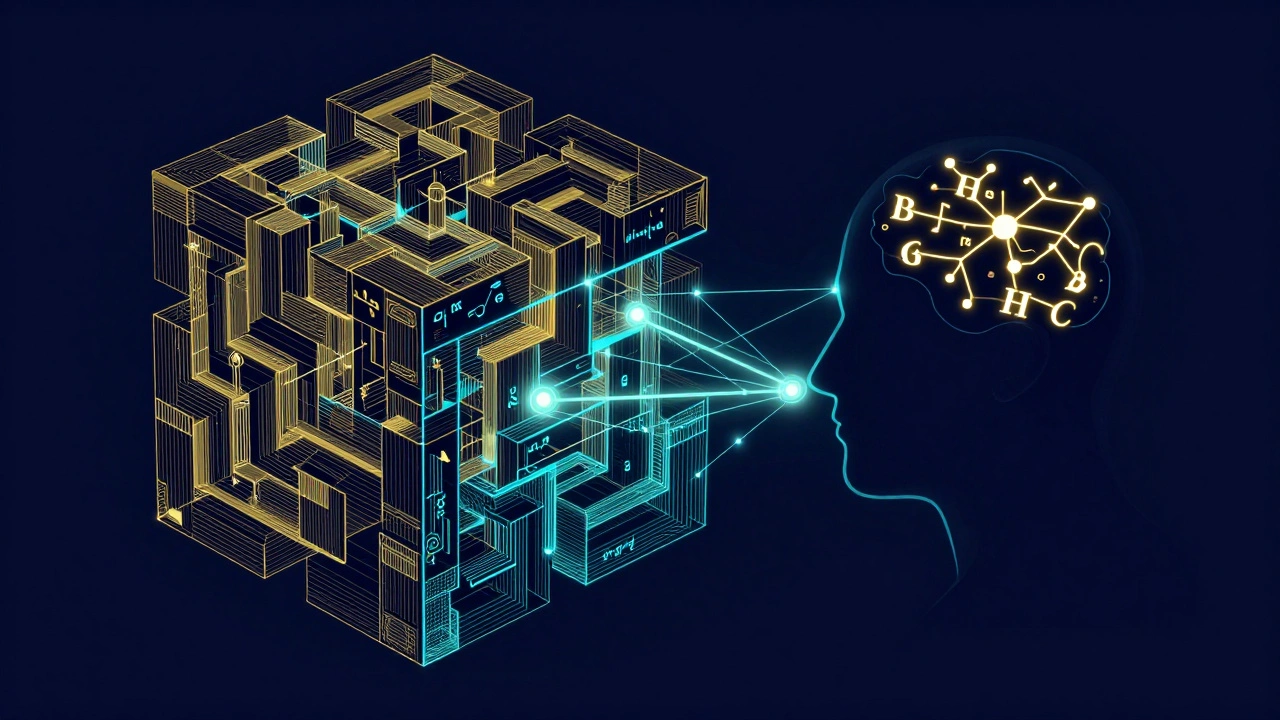 Abstract representation of critical thinking and logic puzzles for admissions testing.