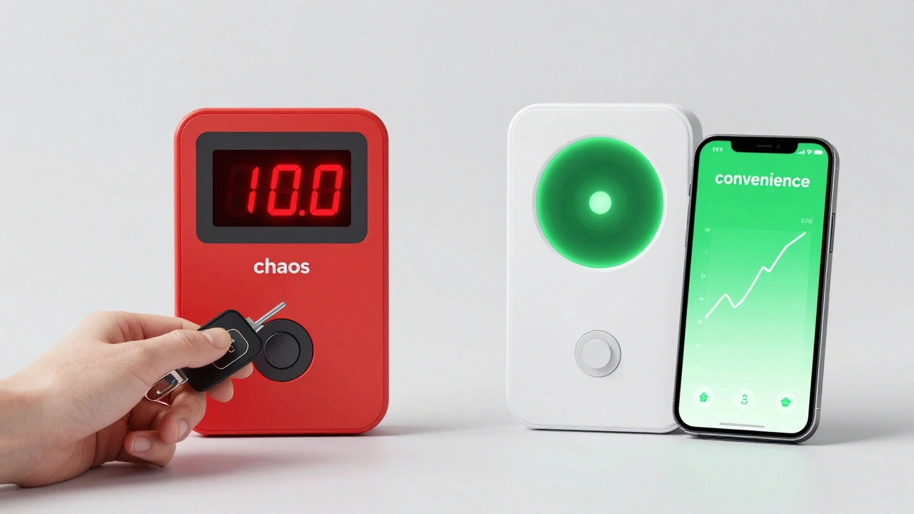 Comparison of a low-balance prepayment meter and a modern smart meter