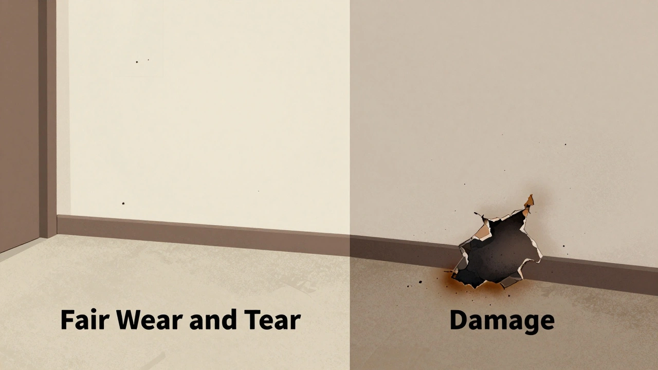 Comparison of normal wall wear and tear versus significant property damage