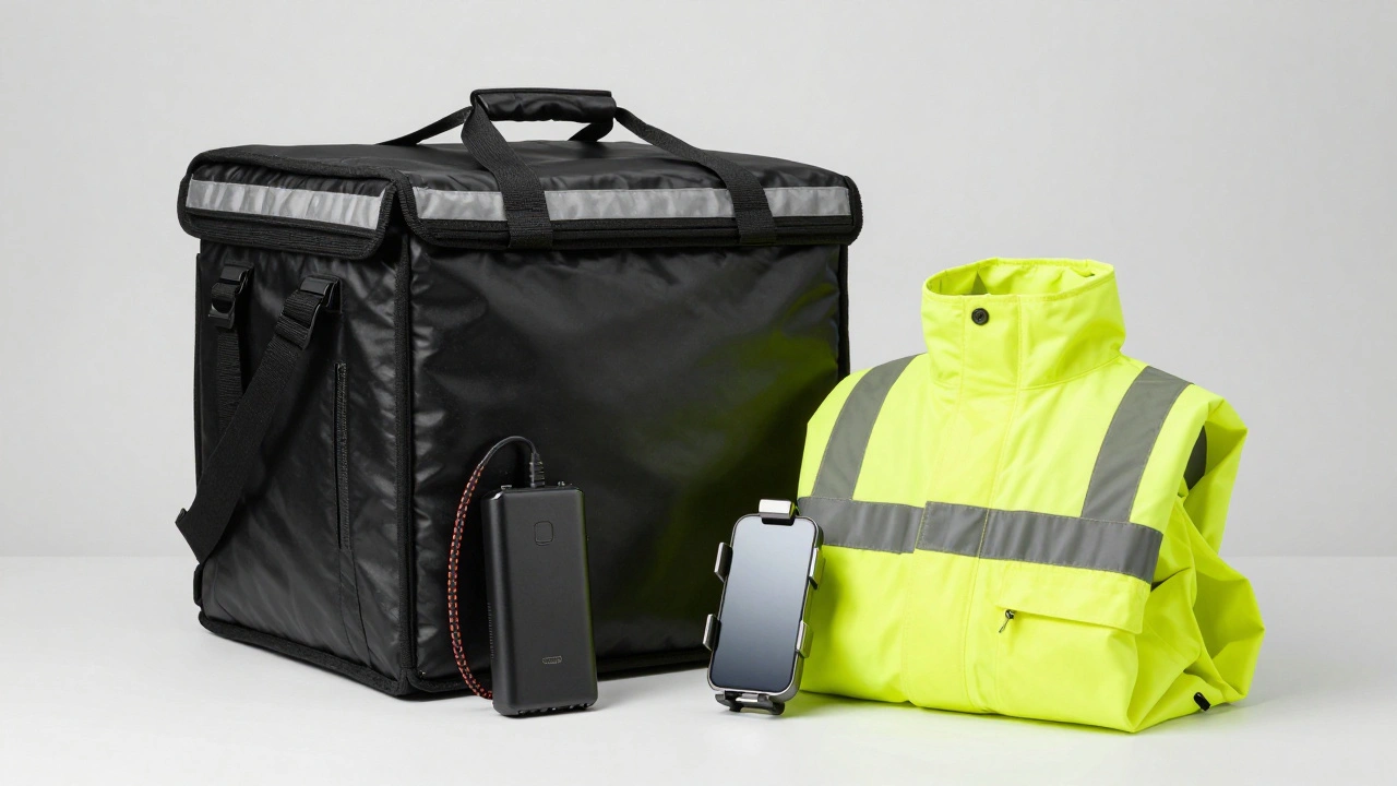 Professional thermal delivery bag and high-visibility gear