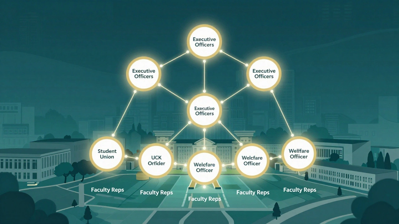 Abstract diagram showing the hierarchy of student union roles
