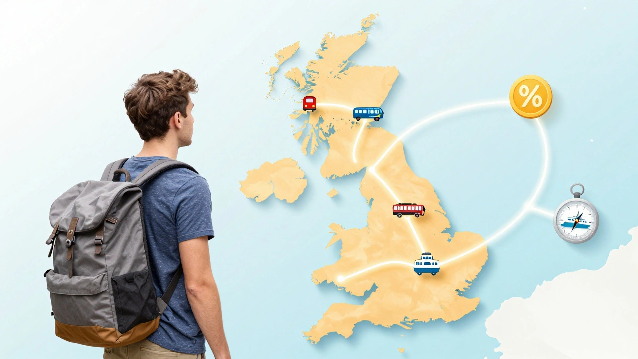 Conceptual map showing student travel routes across the UK