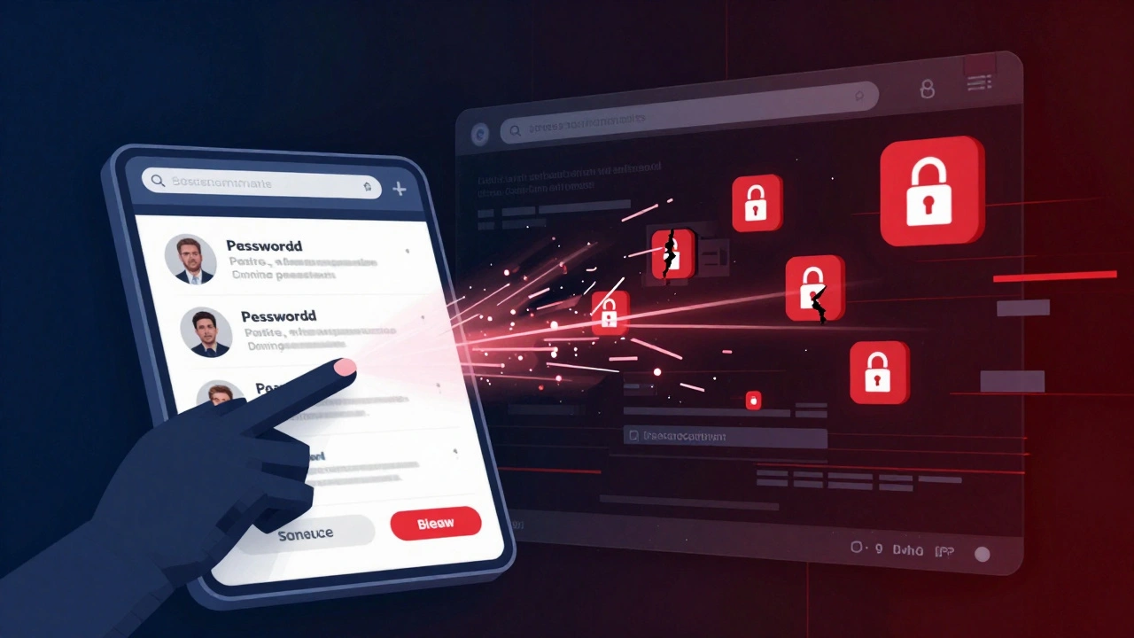 Digital art showing a phishing website stealing personal data from a user