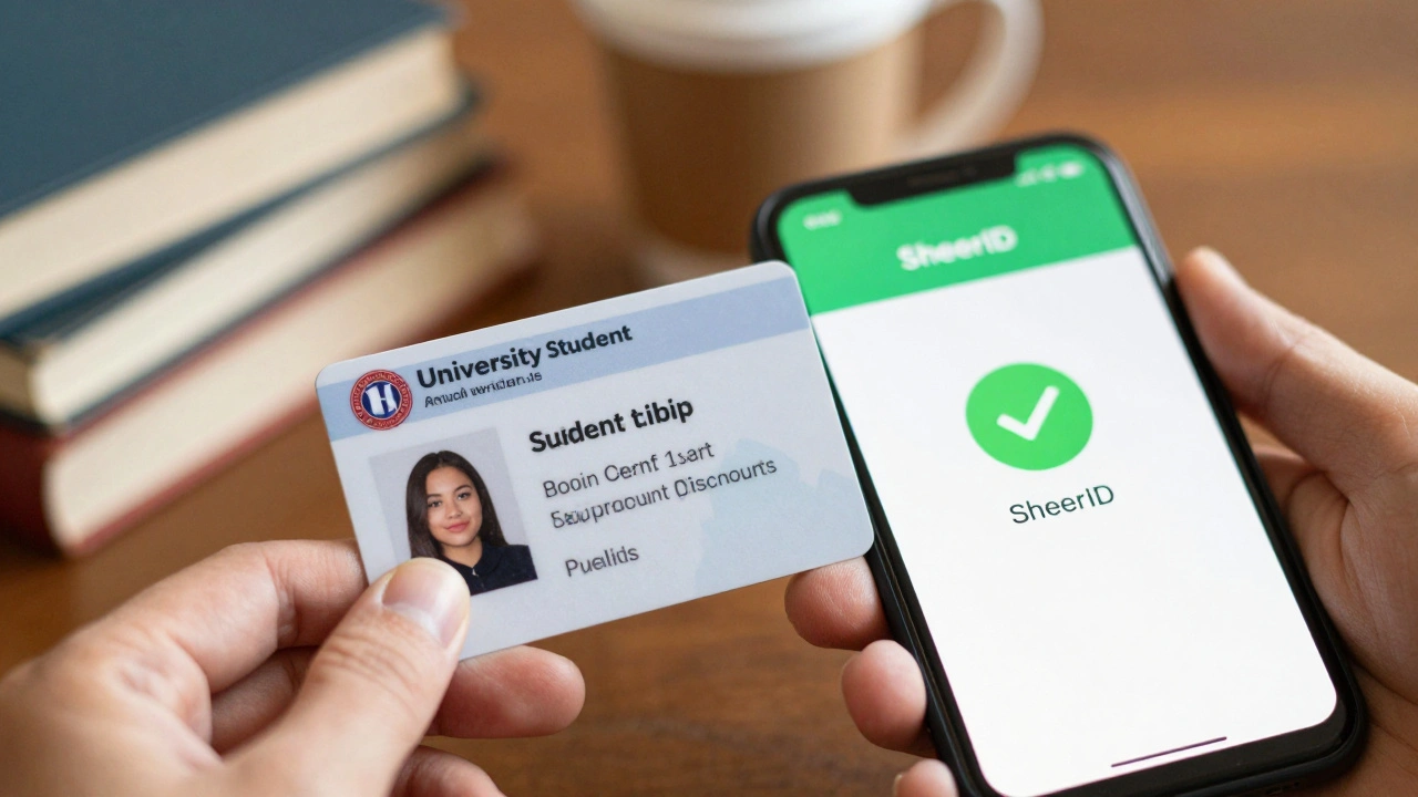 Student ID card next to phone showing verification