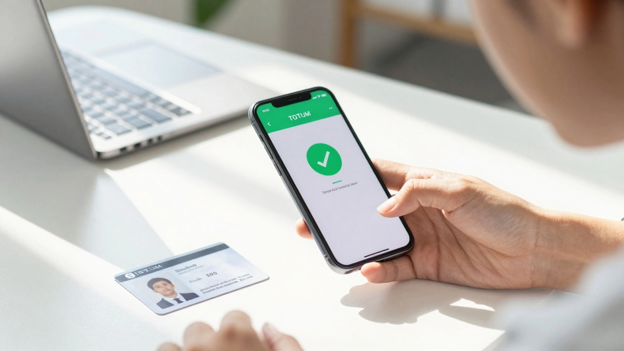 Student using a secure app to verify status with a green checkmark on phone