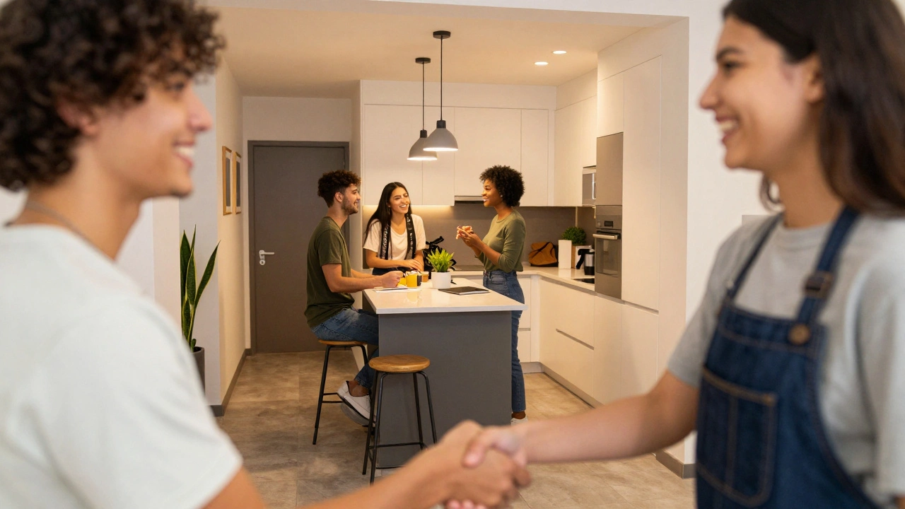 Students enjoying modern communal living in purpose-built accommodation