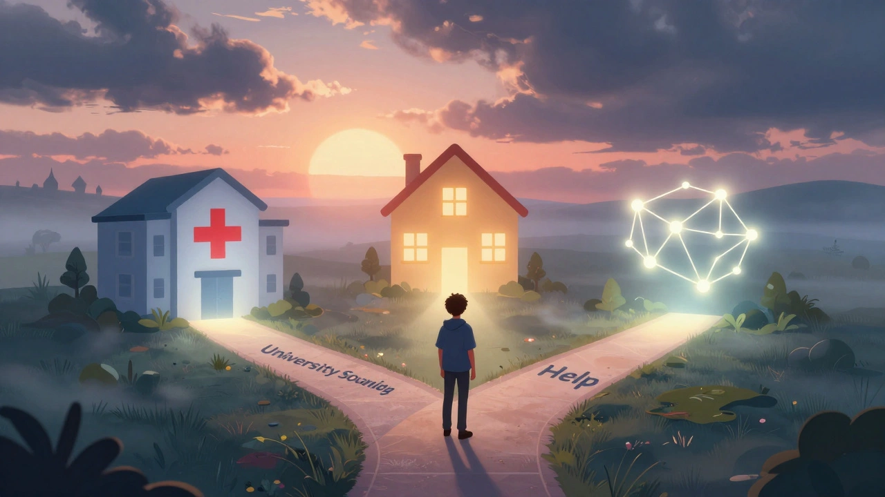 Symbolic path showing various mental health support options