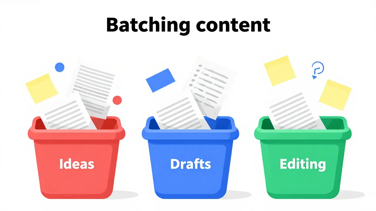 Abstract illustration of organizing writing tasks into separate categories