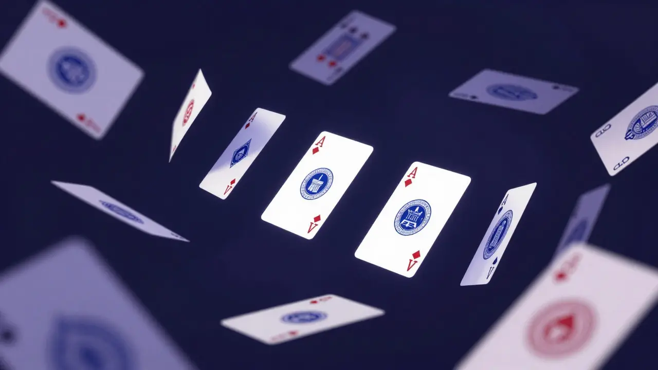 Abstract illustration of shuffling cards representing ranking volatility