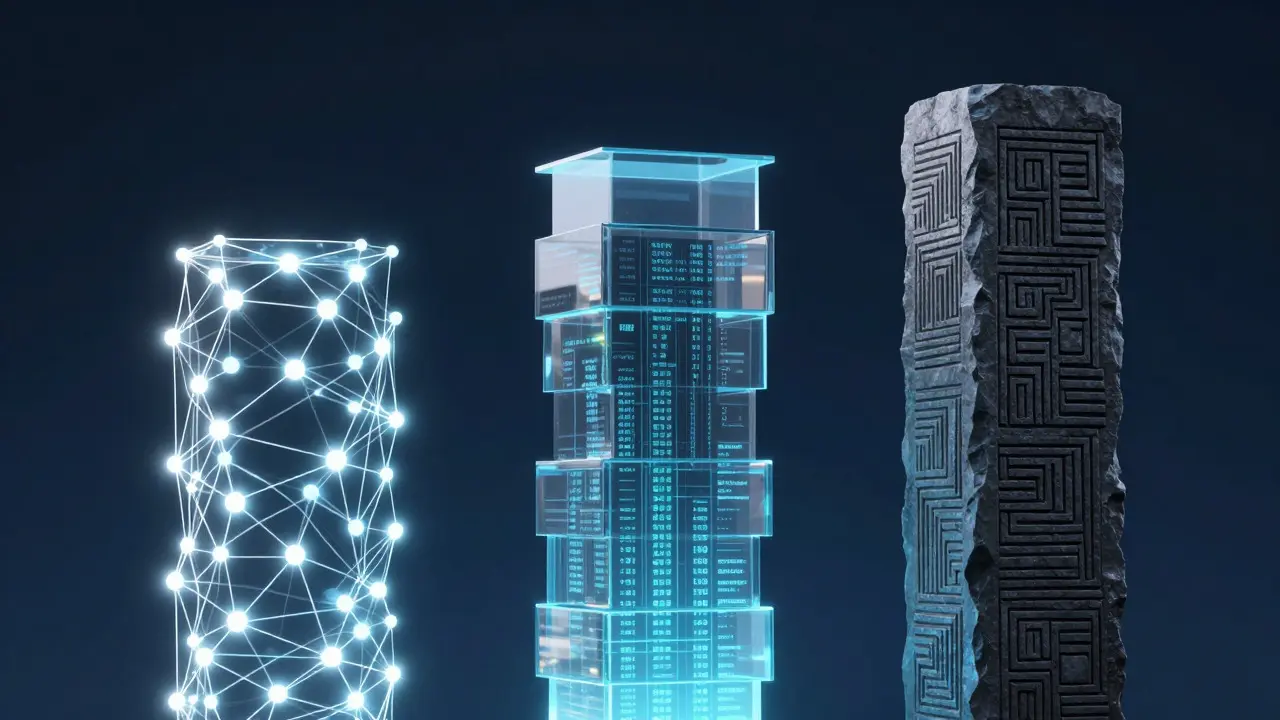 Abstract illustration of three pillars representing different university ranking methods