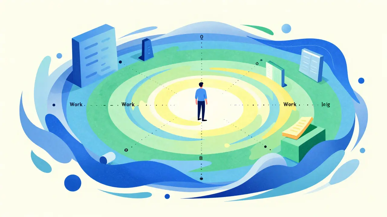 Abstract illustration of time blocking and managing study and work schedules