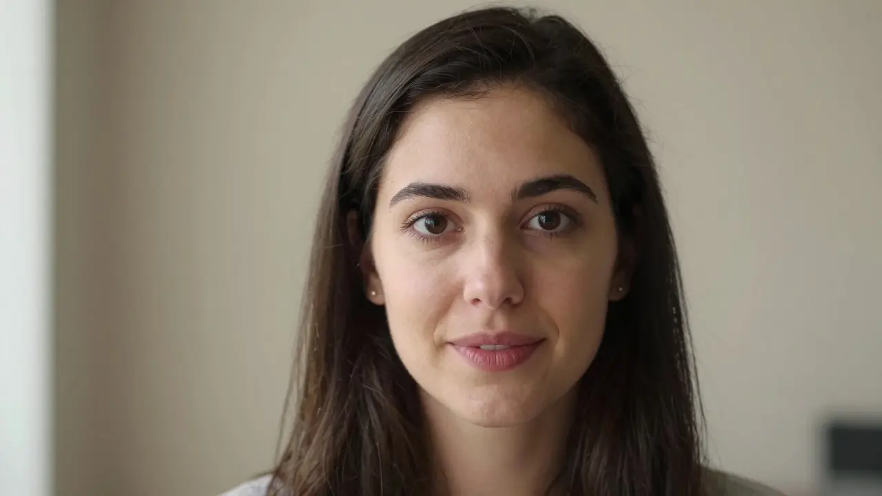 Close-up of a candidate smiling during a virtual video interview with good lighting
