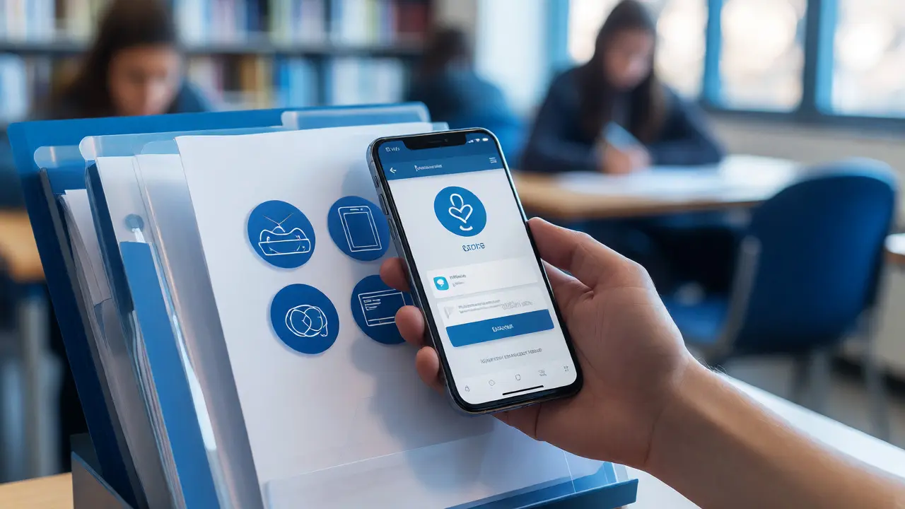 Close-up of a phone and files symbolizing digital data protection and privacy consent.