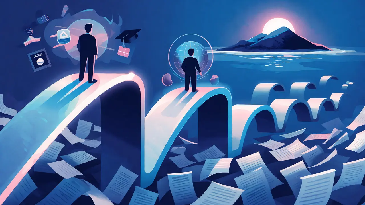 Conceptual art showing different scholarship paths leading to success