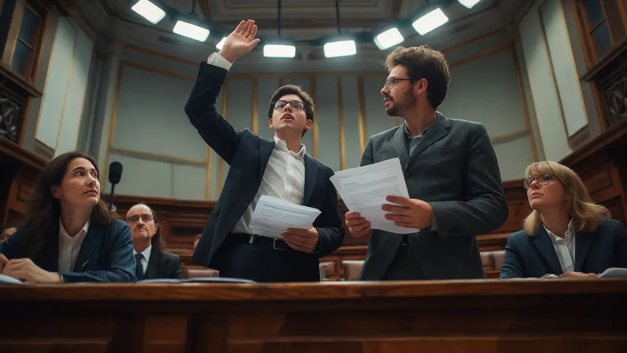 Student union representative advocating for a student during a university hearing
