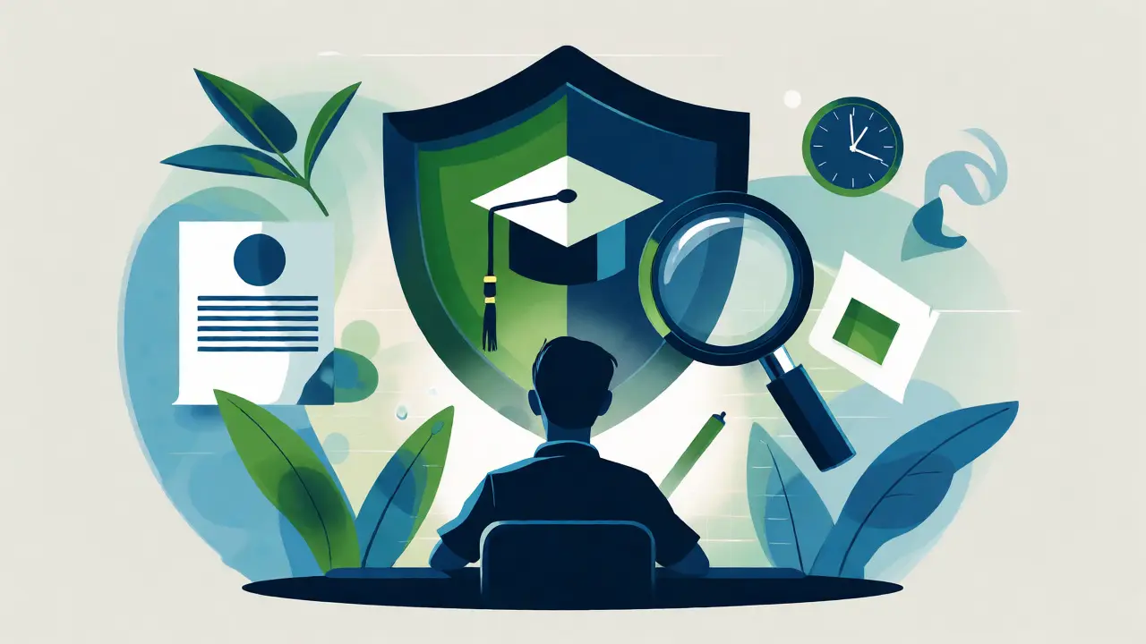 Stylized illustration of a protective shield and graduation cap symbolizing tutoring safeguarding.