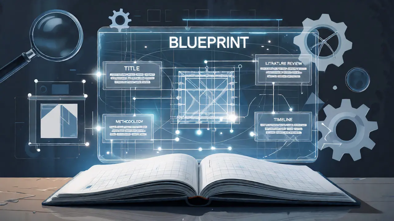 Blueprint diagram illustrating dissertation proposal structure