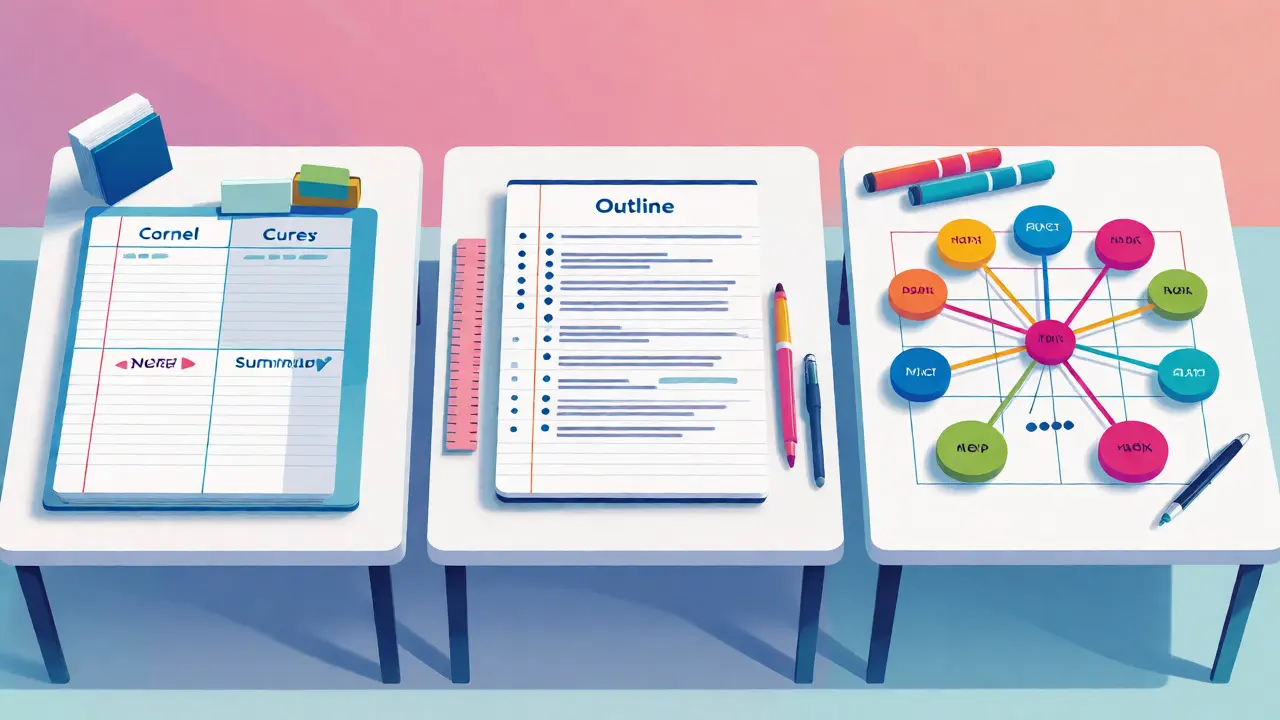 Comparison of Cornell, Outline, and Mind Mapping note-taking systems