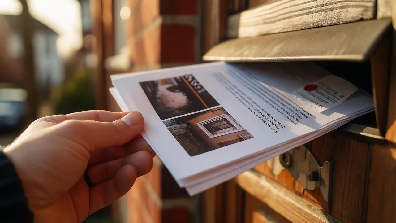 Hand submitting complaint documents into a mailbox slot