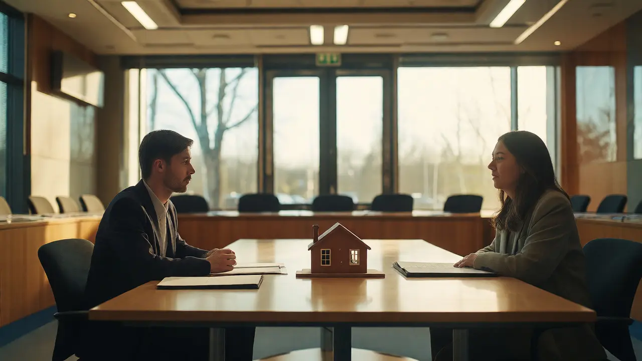 Student and landlord negotiating fair rent in tribunal setting
